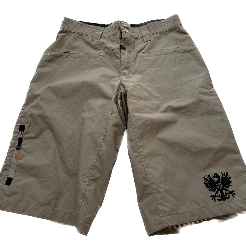 Sombrio Mens Cartel Shorts Mountain Biking  XL 4 Pockets Beige Long Leg Nylon